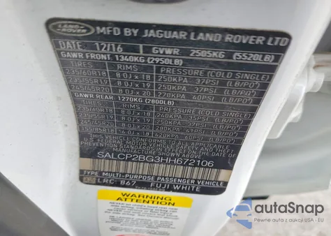 2017 Land Rover Discovery Sport Se из США, поврежденный, VIN SALCP2BG3HH672106